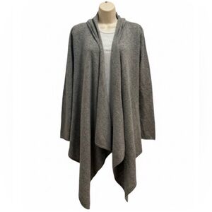 Cashmere Comfycore Gray Long Sleeve Open Drapey Cardigan w/ Hood -Small - EUC